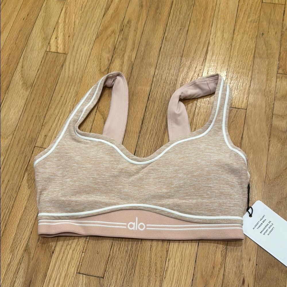 ALO Yoga Alosoft Heart Throb Bra pink quart xxs - Picture 3 of 4